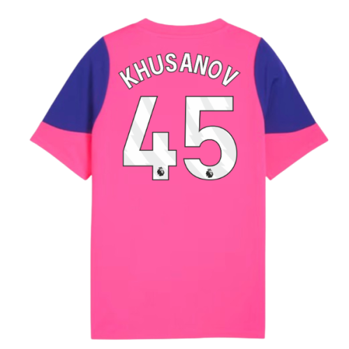 2025-2026 Man City Training Jersey (Fluro Pink) - Kids (Khusanov 45)