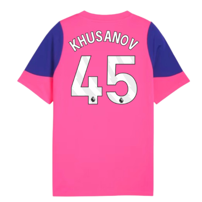 2025-2026 Man City Training Jersey (Fluro Pink) - Kids (Khusanov 45)