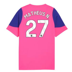 2025-2026 Man City Training Jersey (Fluro Pink) - Kids (Matheus N. 27)