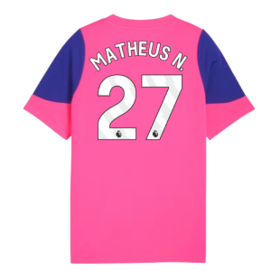 2025-2026 Man City Training Jersey (Fluro Pink) - Kids (Matheus N. 27)