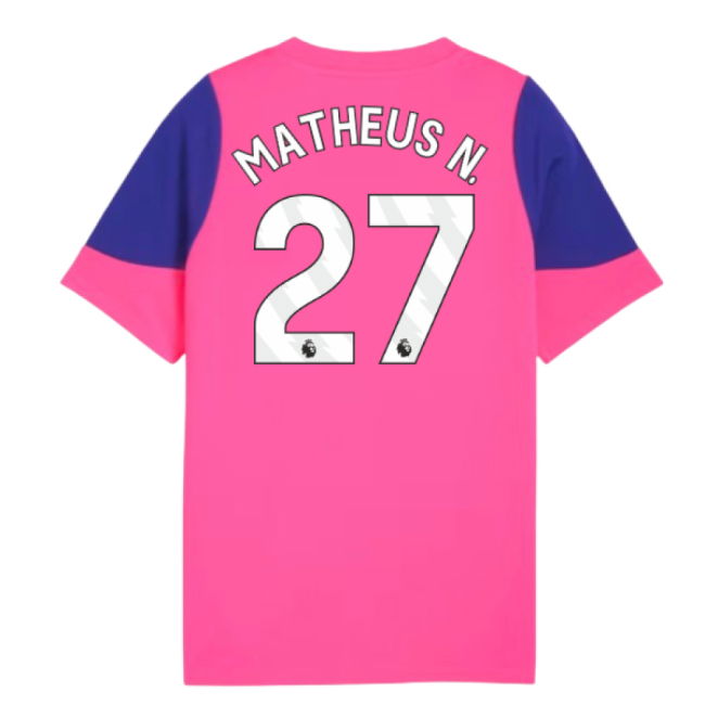 2025-2026 Man City Training Jersey (Fluro Pink) - Kids (Matheus N. 27)