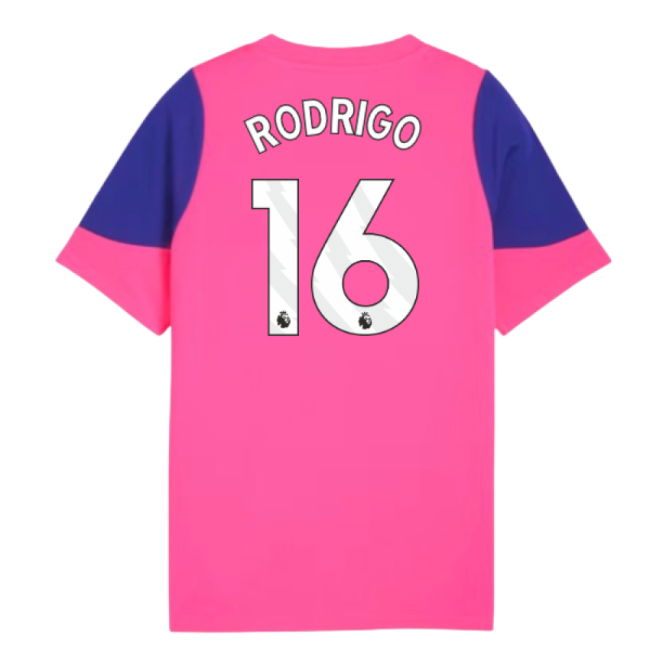 2025-2026 Man City Training Jersey (Fluro Pink) - Kids (Rodrigo 16)