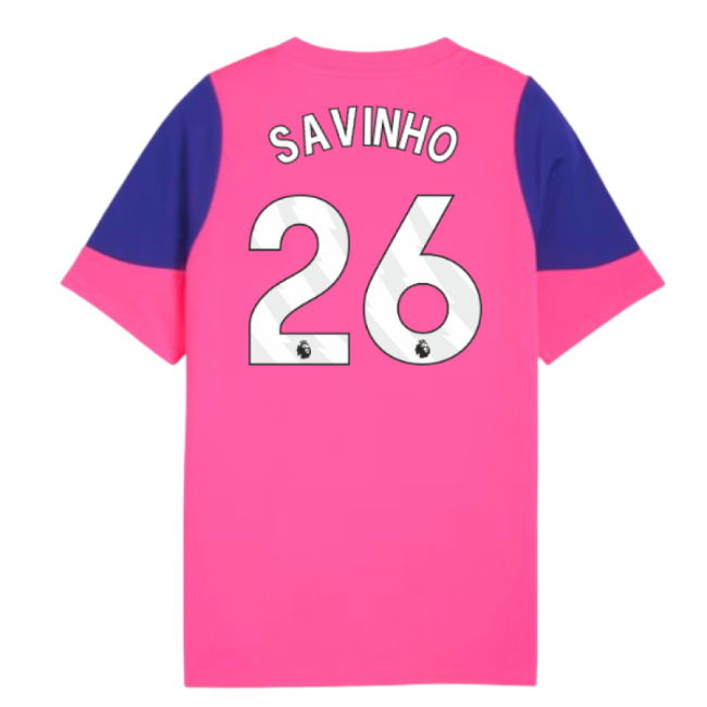 2025-2026 Man City Training Jersey (Fluro Pink) - Kids (Savinho 26)