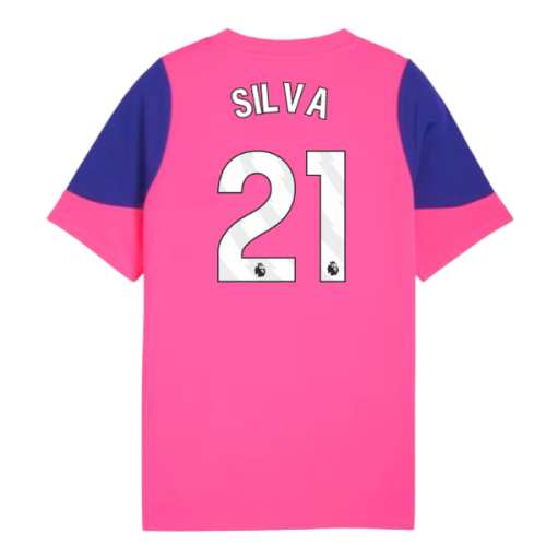 2025-2026 Man City Training Jersey (Fluro Pink) - Kids (Silva 21)