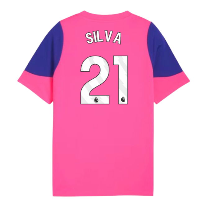 2025-2026 Man City Training Jersey (Fluro Pink) - Kids (Silva 21)