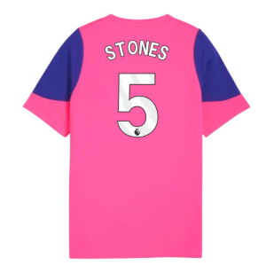 2025-2026 Man City Training Jersey (Fluro Pink) - Kids (Stones 5)