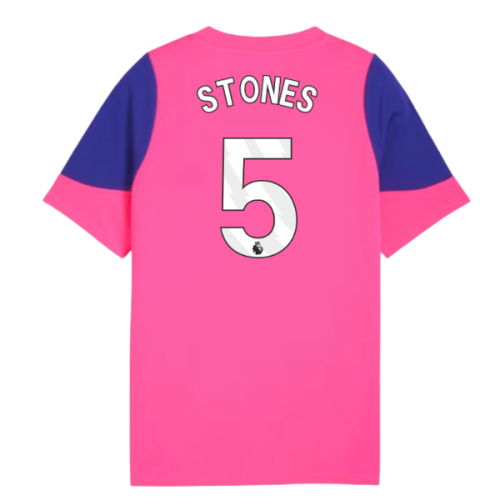 2025-2026 Man City Training Jersey (Fluro Pink) - Kids (Stones 5)