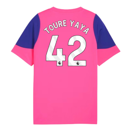2025-2026 Man City Training Jersey (Fluro Pink) - Kids (Toure Yaya 42)