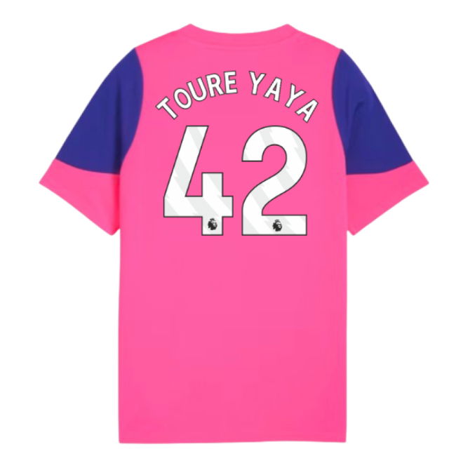 2025-2026 Man City Training Jersey (Fluro Pink) - Kids (Toure Yaya 42)