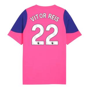 2025-2026 Man City Training Jersey (Fluro Pink) - Kids (Vitor Reis 22)