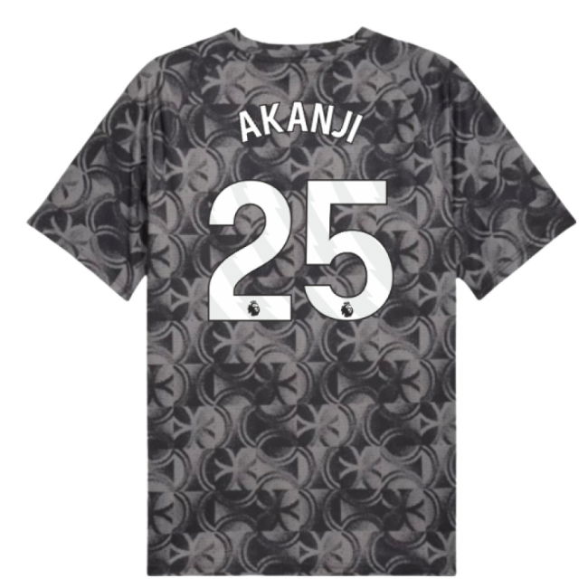 2025-2026 Man City Warm Up Jersey (Black) (Akanji 25)