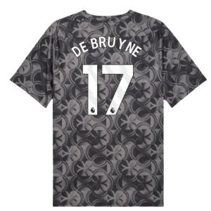 2025-2026 Man City Warm Up Jersey (Black) (De Bruyne 17)
