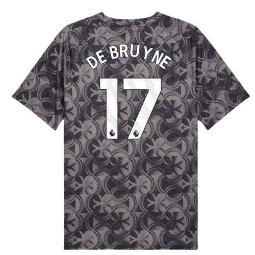 2025-2026 Man City Warm Up Jersey (Black) (De Bruyne 17)