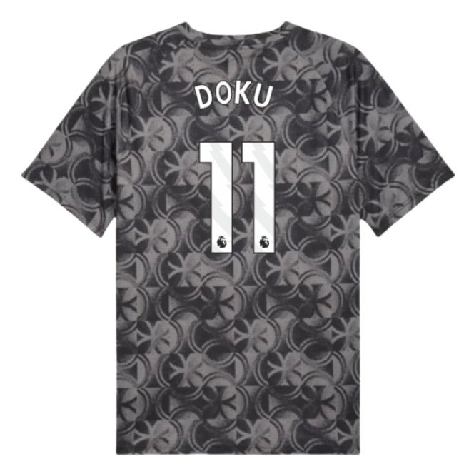 2025-2026 Man City Warm Up Jersey (Black) (Doku 11)