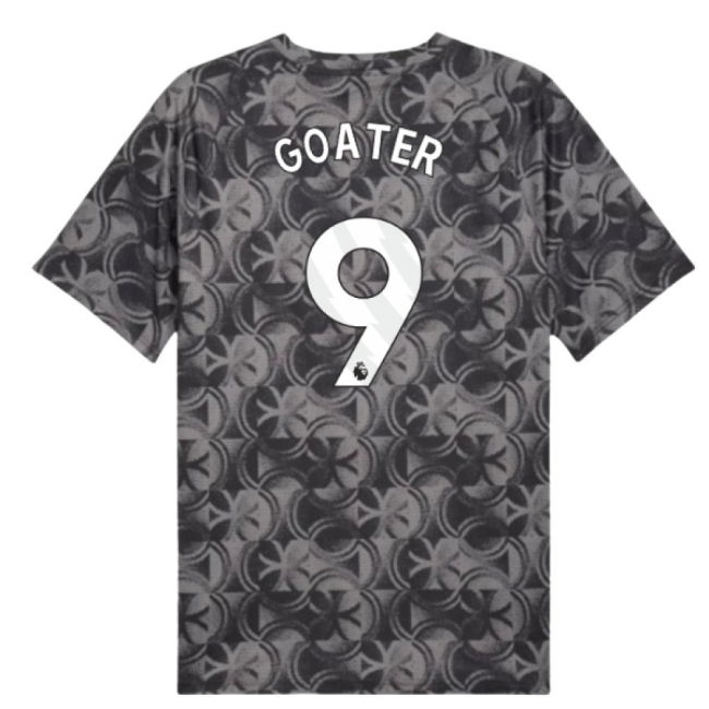 2025-2026 Man City Warm Up Jersey (Black) (Goater 9)