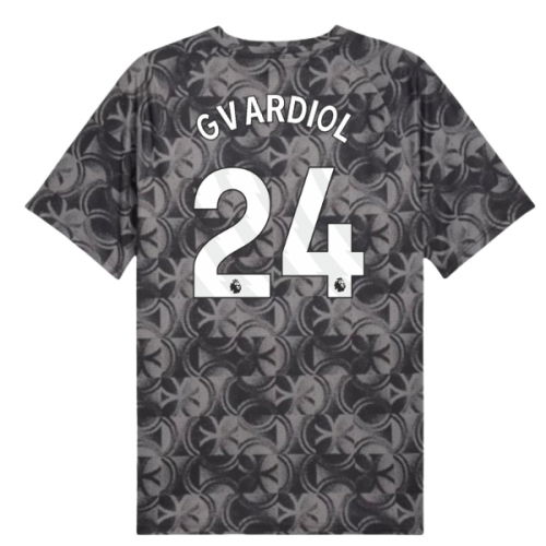 2025-2026 Man City Warm Up Jersey (Black) (Gvardiol 24)