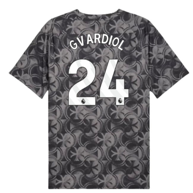 2025-2026 Man City Warm Up Jersey (Black) (Gvardiol 24)