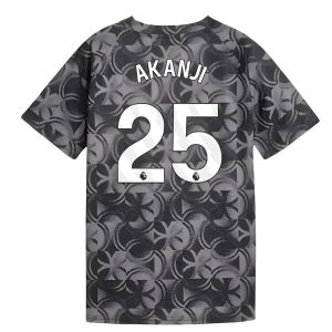 2025-2026 Man City Warm Up Jersey (Black) - Kids (Akanji 25)