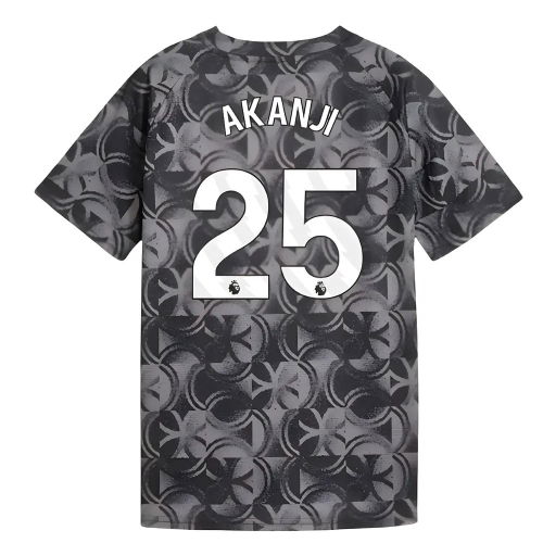 2025-2026 Man City Warm Up Jersey (Black) - Kids (Akanji 25)  2025-2026 Man City Warm Up Jersey (Black) - Kids (Akanji 25)