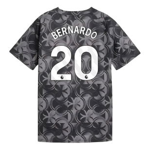 2025-2026 Man City Warm Up Jersey (Black) - Kids (Bernardo 20)