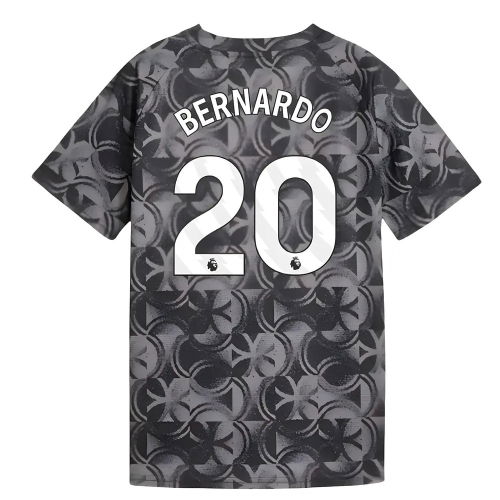2025-2026 Man City Warm Up Jersey (Black) - Kids (Bernardo 20)