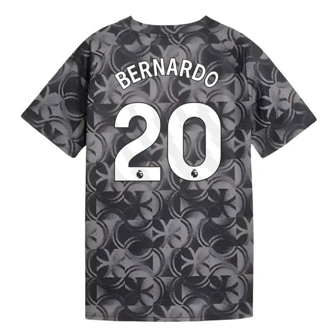 2025-2026 Man City Warm Up Jersey (Black) - Kids (Bernardo 20)