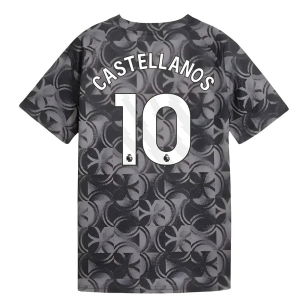 2025-2026 Man City Warm Up Jersey (Black) - Kids (Castellanos 10)