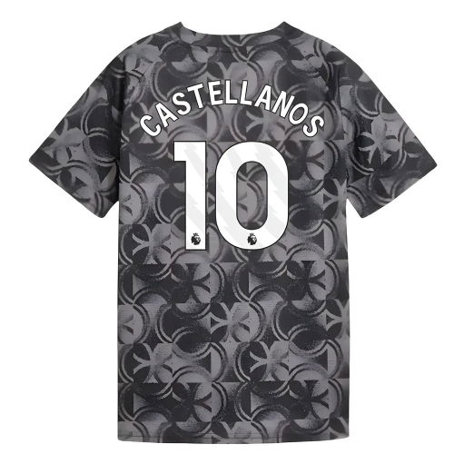 2025-2026 Man City Warm Up Jersey (Black) - Kids (Castellanos 10)