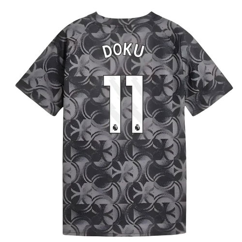 2025-2026 Man City Warm Up Jersey (Black) - Kids (Doku 11)