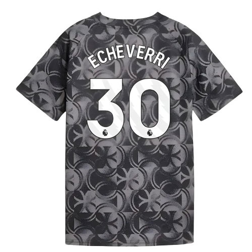 2025-2026 Man City Warm Up Jersey (Black) - Kids (Echeverri 30)