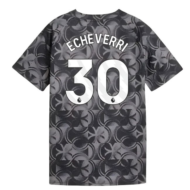 2025-2026 Man City Warm Up Jersey (Black) - Kids (Echeverri 30)