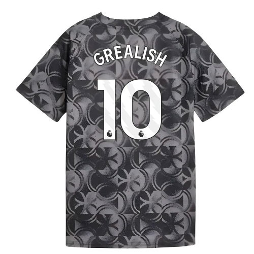 2025-2026 Man City Warm Up Jersey (Black) - Kids (Grealish 10)