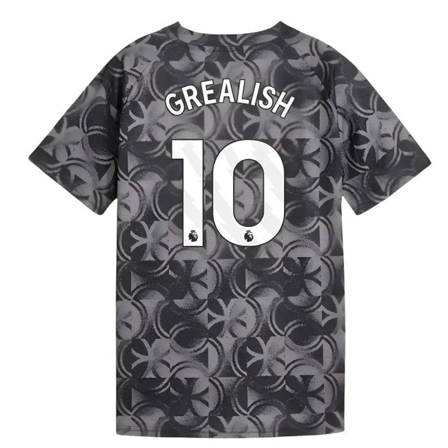 2025-2026 Man City Warm Up Jersey (Black) - Kids (Grealish 10)