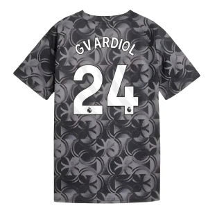 2025-2026 Man City Warm Up Jersey (Black) - Kids (Gvardiol 24)