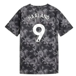2025-2026 Man City Warm Up Jersey (Black) - Kids (Haaland 9)