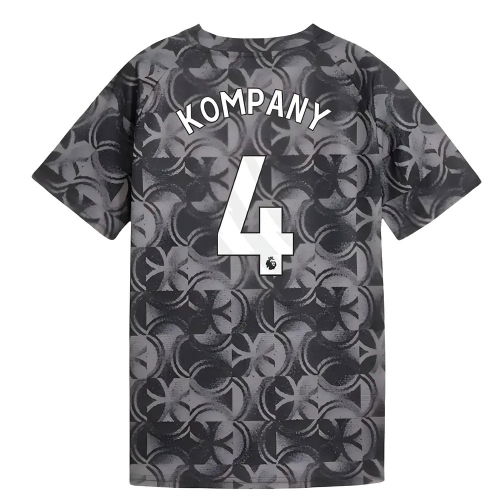 2025-2026 Man City Warm Up Jersey (Black) - Kids (Kompany 4)