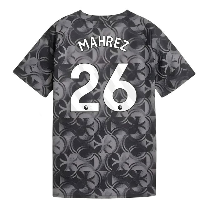 2025-2026 Man City Warm Up Jersey (Black) - Kids (Mahrez 26)
