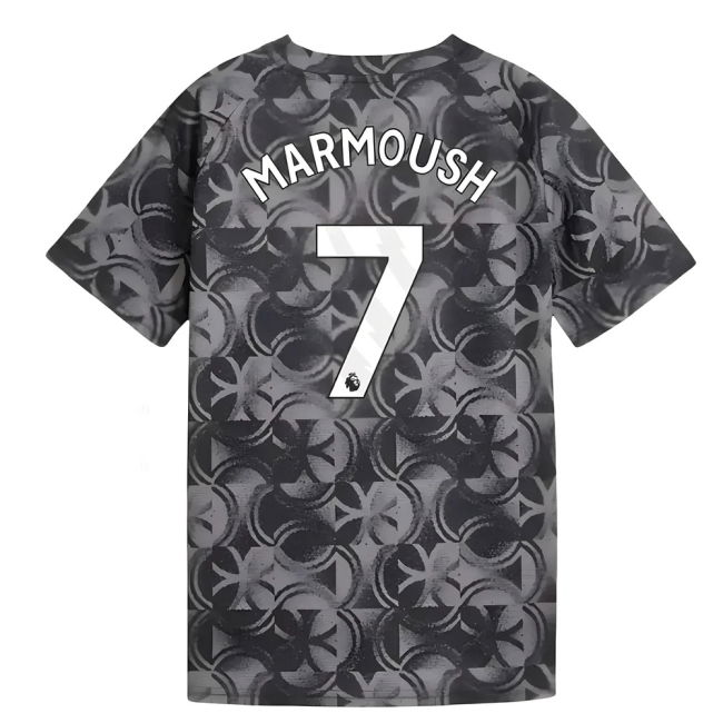 2025-2026 Man City Warm Up Jersey (Black) - Kids (Marmoush 7)