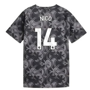 2025-2026 Man City Warm Up Jersey (Black) - Kids (Nico 14)