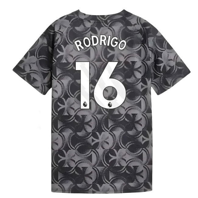 2025-2026 Man City Warm Up Jersey (Black) - Kids (Rodrigo 16)