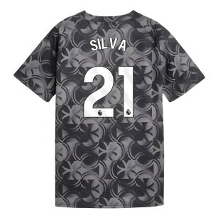 2025-2026 Man City Warm Up Jersey (Black) - Kids (Silva 21)