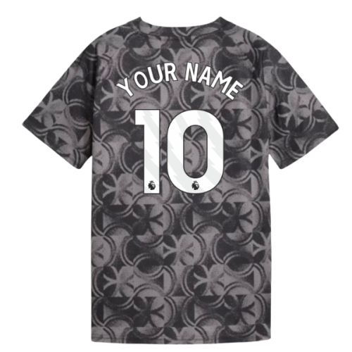 2025-2026 Man City Warm Up Jersey (Black) - Kids (Your Name)