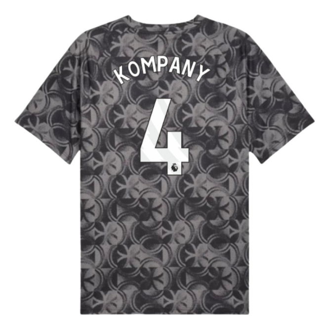 2025-2026 Man City Warm Up Jersey (Black) (Kompany 4)