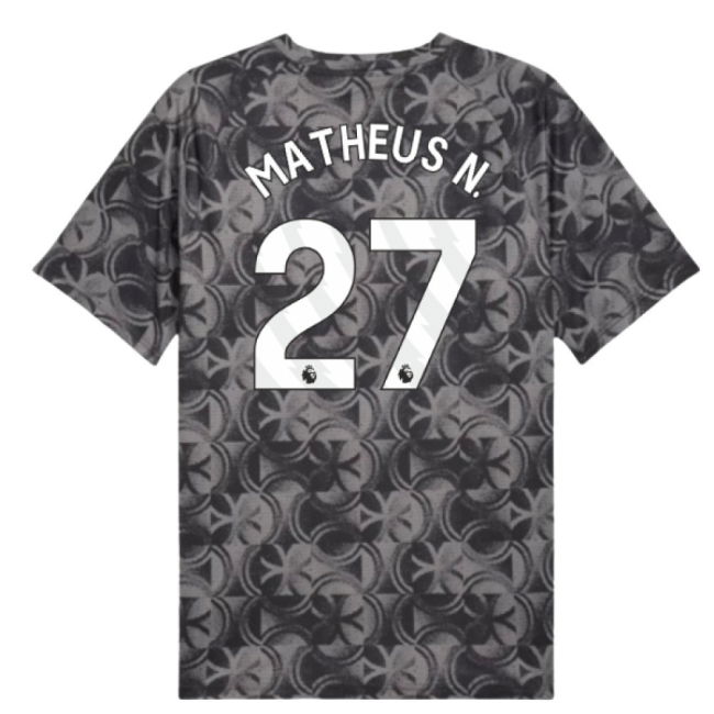 2025-2026 Man City Warm Up Jersey (Black) (Matheus N. 27)