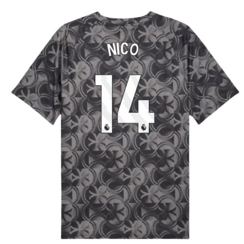 2025-2026 Man City Warm Up Jersey (Black) (Nico 14)