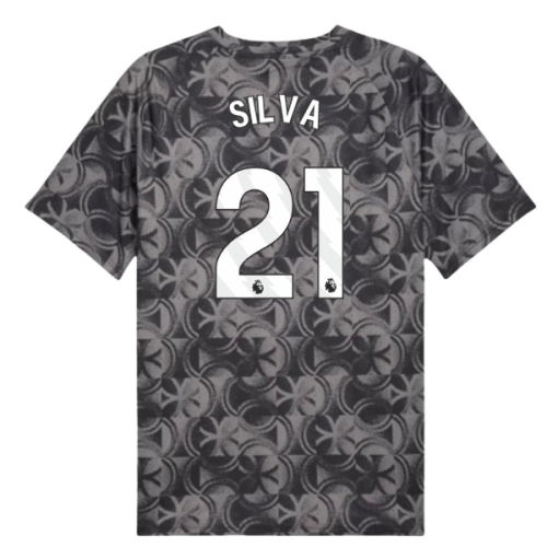 2025-2026 Man City Warm Up Jersey (Black) (Silva 21)