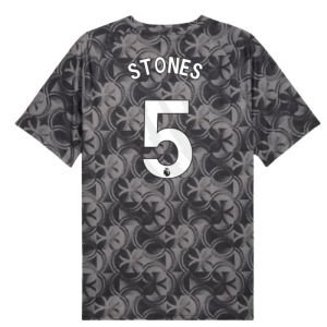 2025-2026 Man City Warm Up Jersey (Black) (Stones 5)