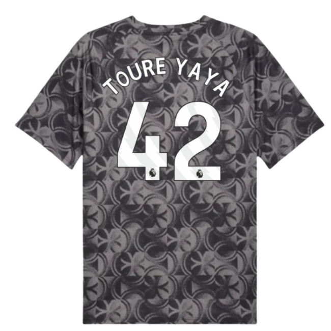 2025-2026 Man City Warm Up Jersey (Black) (Toure Yaya 42)