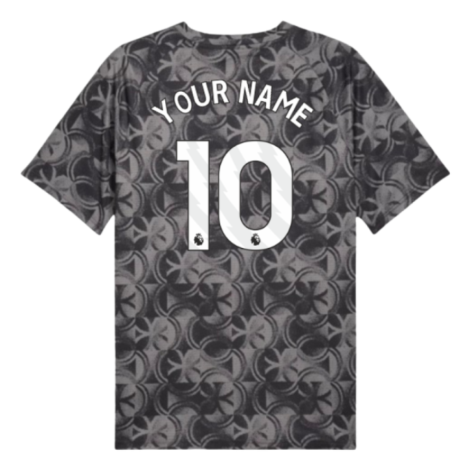 2025-2026 Man City Warm Up Jersey (Black) (Your Name)