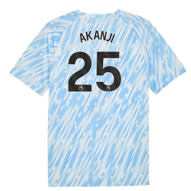2025-2026 Man City Warm Up Jersey (Silver Sky) (Akanji 25)